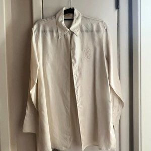 Vintage Hermes 100% linen blouse-Size 42-Beige